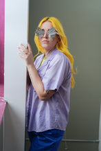 Load image into Gallery viewer, Lilac Nylon button up shirt
