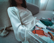 Load image into Gallery viewer, Satin Bell Sleeve Robe
