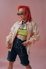 Load image into Gallery viewer, Blooming: Blush silk Hand Painted bomber
