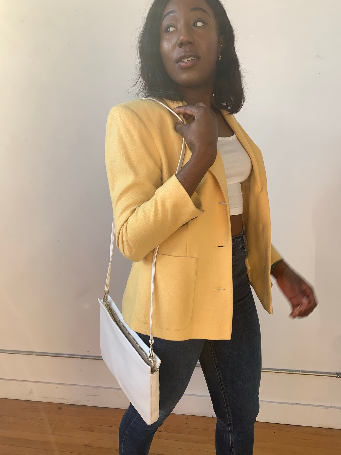 Butter Yellow Cashmere jacket