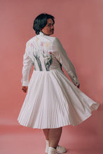 Load image into Gallery viewer, Floral Heights: Pink Tartan hand Painted dress
