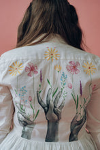 Load image into Gallery viewer, Floral Heights: Pink Tartan hand Painted dress
