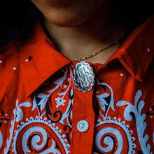 Load image into Gallery viewer, Silver Bolo button cover
